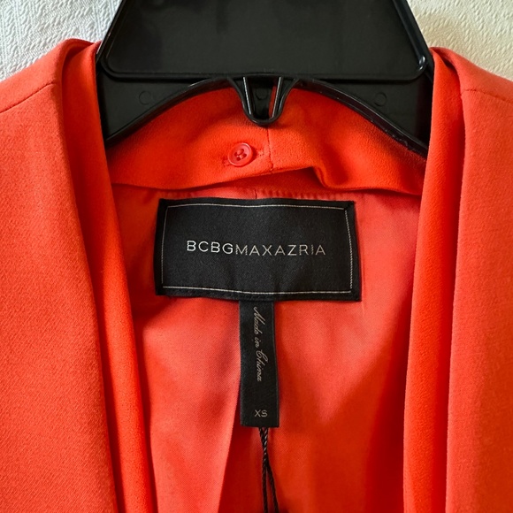 BCBG  Maxazria Vest with Scarf, Size XS, Poinsettia (Orange) - Picture 14 of 14